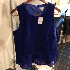 Velveteen Ruffle Flounce sleeveless lined top
